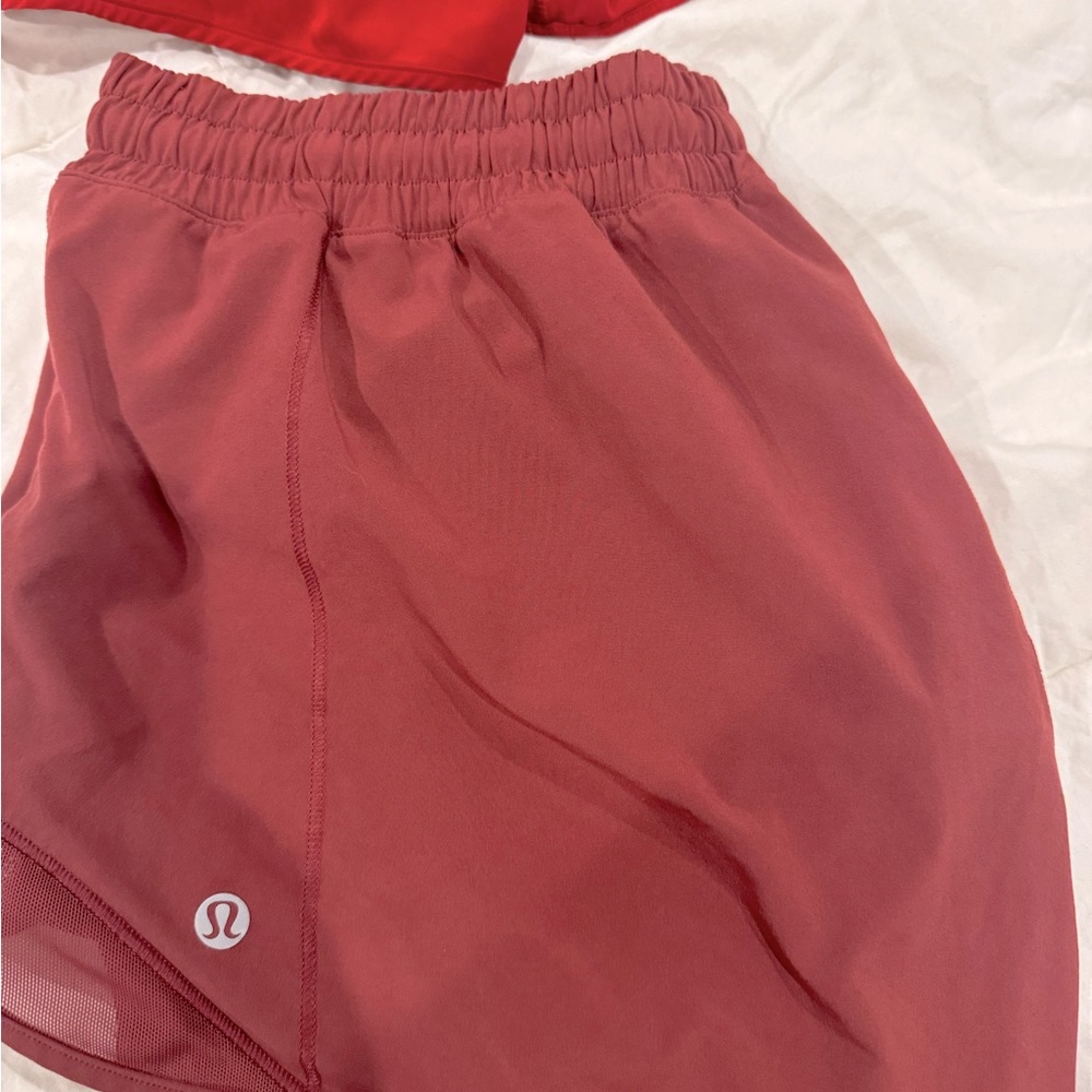 Size 12 burgundy lululemon shorts